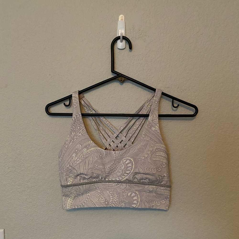 Lululemon Size 6 Pink Paisley Sports Bra